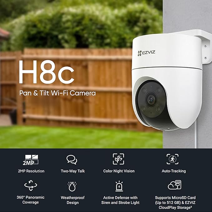 Ezviz by Hikvision H8C 2MP Outdoor Pan & Tilt Wi-Fi Camera| - Image 2